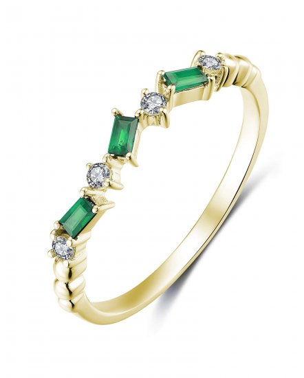 BAGUETTE COLORED STONE DIAMOND BAND (TR3605)